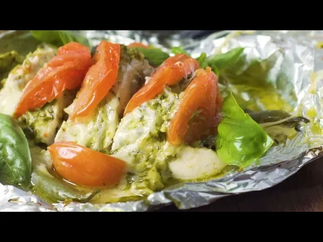 Easy Caprese Chicken Foil Pack