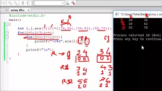 16 Array 2D basic c programming bangla tutorial Two dimentional array