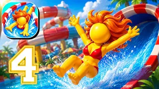 Aquapark.io - Gameplay Walkthrough Part 4 - CRAZY WATER SLIDE RACES & SHORTCUTS (iOS, Android)