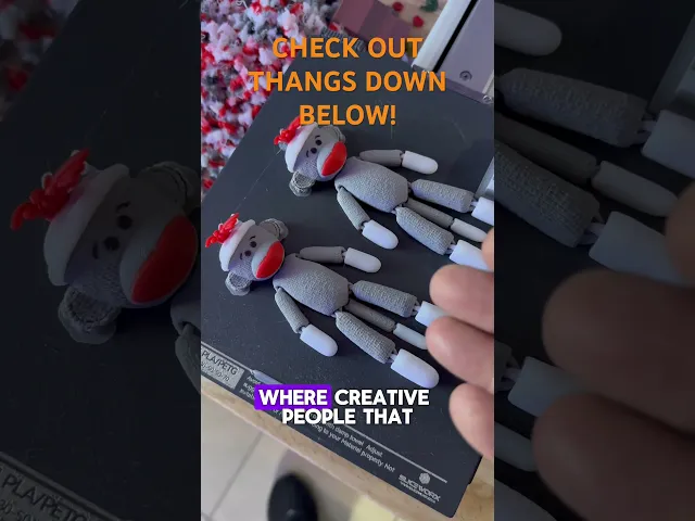 SOCK MONKEY - Articulating, Print in Place, pre painted video thumbnail