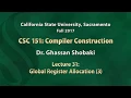 Compilers Lecture 31 Global Register Allocation 3