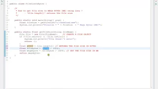 HOW TO GET FILE SIZE IN MEGA BYTES MB USING JAVA