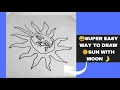 Sun and moon together sun and moon drawing