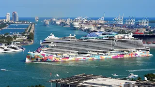 Port Miami Cruise Ship Terminals - LIVE