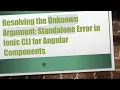 Resolving the Unknown Argument Standalone Error in Ionic CLI for Angular Components
