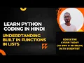 Lecture 14 Python for Beginners Python tutorial in Hindi Mastering Built-in Functions in Lists