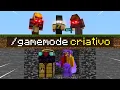 3 CAÇADORES VS 1 SPEEDRUNNER com MODO CRIATIVO A CADA 1 MINUTO NO MINECRAFT