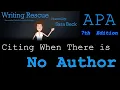 Download Lagu Citing Documents with No Author or No Date Using APA Style, 7th edition: Episode 5