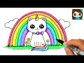 How to Draw a Rainbow Unicorn Cat Easy