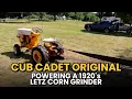 1920 s Letz Corn Grinder Jr Cub Cadet Original Antique Garden Tractor Rear Belt PTO Tractor Show