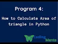 Part 4 How to Calculate Area of triangle in Python Python Tutorial