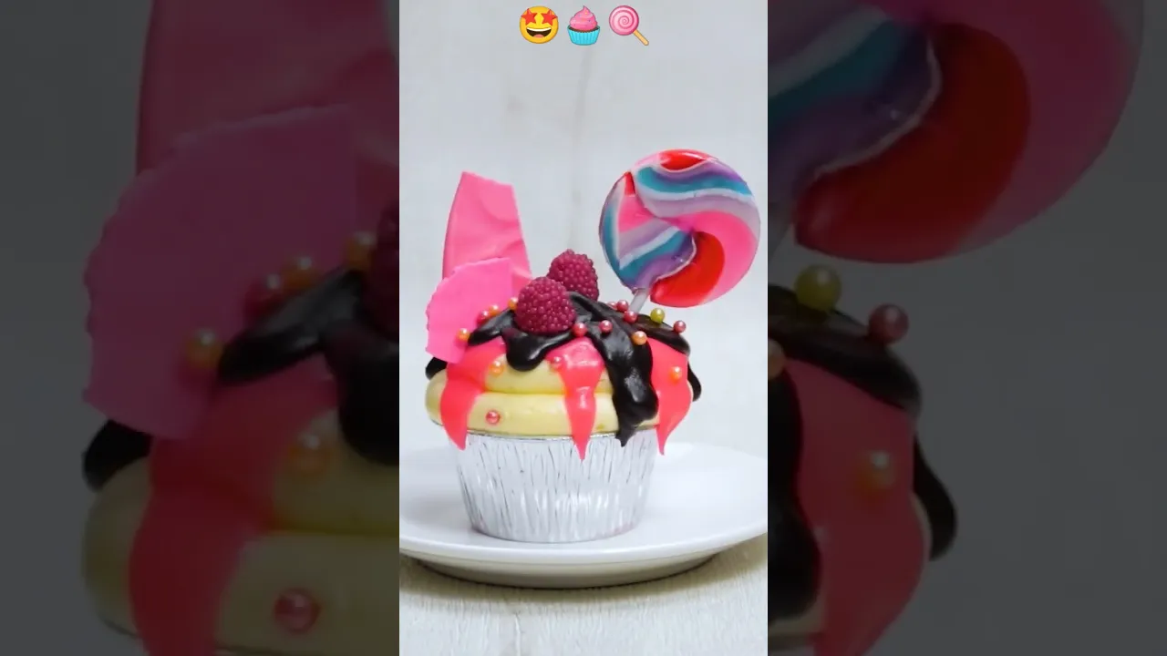 Shocking Cupcake From LOLLIPOP  Cupcake Design #hooplarecipes #shorts #cupcake