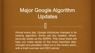 Eight Major Google Algorithm Updates