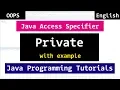 Java Private Access Specifiers Object Oriented Programming Tutorials