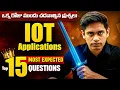 5th Sem Computer Science Important questions IOT Applications Development Programming Imps