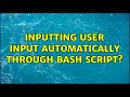 Inputting user input automatically through bash script 2 Solutions