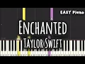 Taylor Swift - Enchanted Easy Piano Piano Tutorial Sheet