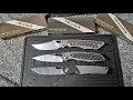 Twosun knives ts213 ts215 and ts217 front flippers Jelly Jerry design titanium and carbon fiber