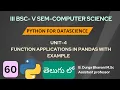 Function Applications in pandas pipe apply applymap