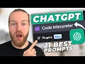 ChatGPT Code Interpreter - Tutorial For Beginners 21 BEST Prompts