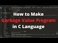 How to make Garbage Value Program in C Language in hindi for Beginners