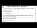 10-9-21 Module 1 Type Convertion and Type casting 1 implicit 2 Explicit