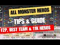 All Monsters Hunting Lords Mobile 11k heros Best team F2P Hero Lineup for all monsters