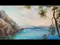 La méditerranée , tableau de peinture en acrylique