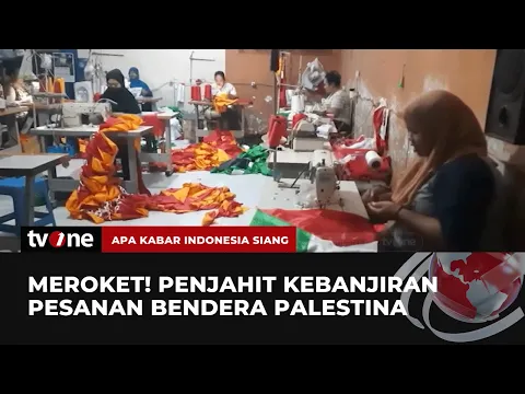 Para Penjahit Kebanjiran Pesanan Bendera Palestina