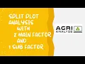 Split plot analysis with two main plot and one sub plot
