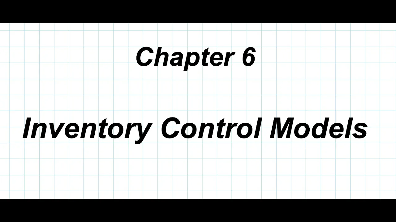 SBNM 5411 Inventory Control Models