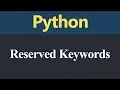 Reserved words in Python Hindi