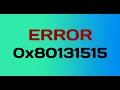 Exception from HRESULT 0x80131515
