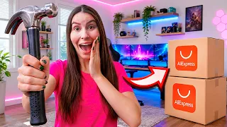 TRANSFORMEI O QUARTO GAMER DO MEU NAMORADO COM A ALIEXPRESS!