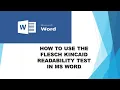 How to use the readability test in Microsoft word