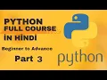 Python Tutorial For Beginners in Hindi Complete Python Course Beginners to Advance Course