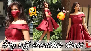 diy off shoulder dress easy method under 10 min cutting u0026 stitching dream episode 29 dream patel 