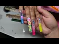 Extreme XXL Neon Bling Nails 3D Flower Acrylic Set