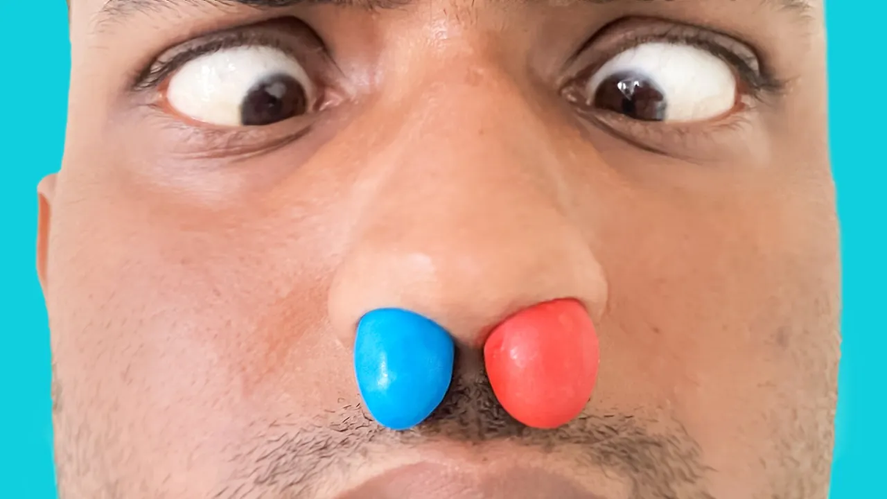 M&M'S STUCK IN MY NOSE!