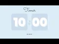 10 Minutes Silent Timer with Cute Ending Alarm Pastel Blue Timer