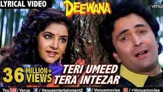 Download Teri Umeed Tera Intezar - LYRICAL VIDEO | Deewana | Rishi Kapoor, Divya Bharti | 90's Romantic Song MP3
