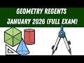 Geometry Regents January 2026 Full Exam