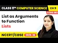 List as Arguments to Function - Lists Class 11 Computer Science Chapter 9