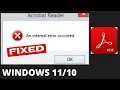 An internal error occurred Adobe Acrobat error in Windows 11 10