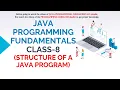 JAVA PROGRAMMING FUNDAMENTALS CLASS-8 STRUCTURE OF A JAVA PROGRAM