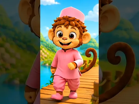 Bandar Mama Pahan Pajama, बंदर मामा पहन पजामा #monkeyvideo #kidsvideo #youtubeshorts #funshorts
