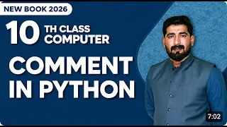 10th Class Chapter 3 Basic Python Syntax and Structure Comments New Book 2026 Computer 2026