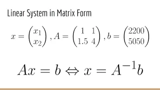 Solving Linear Systems Deep Learning Prerequisites The Numpy Stack in Python V2