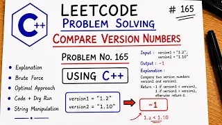 LeetCode 165 Compare Version Numbers C Solution Easy Two Pointers Parsing