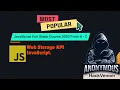 WebStorage API Accessing Local Storage API in JavaScript JavaScript Operators HackVenom